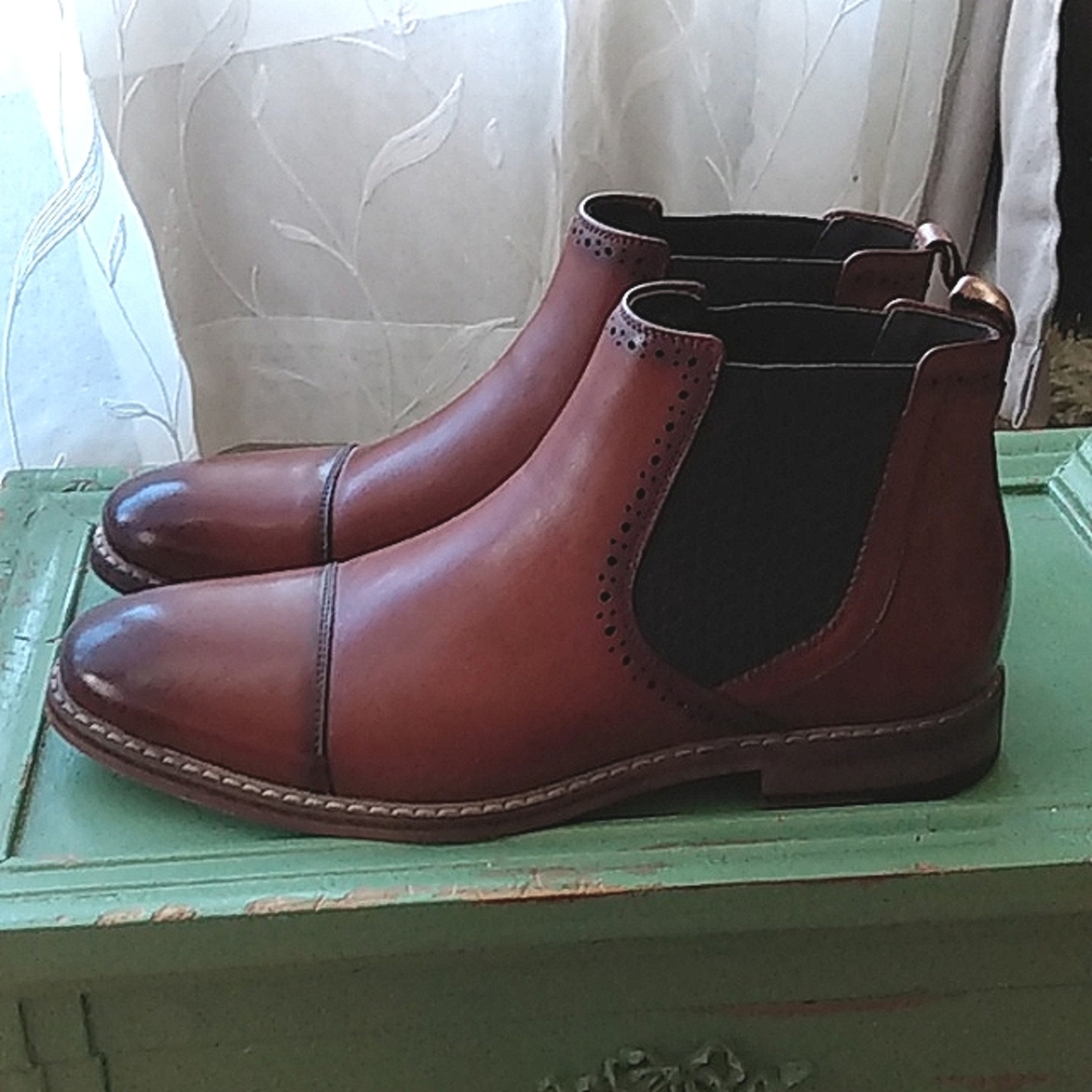 Stacy Adams brown leather boots size 8